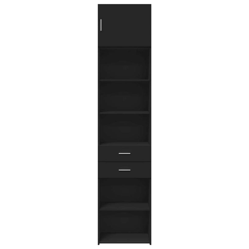 Slim Storage Cabinet Black 50x42.5x225 cm Engineered Wood