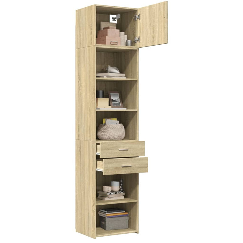 Slim Storage Cabinet Sonoma Oak 50x42.5x225 cm Engineered Wood