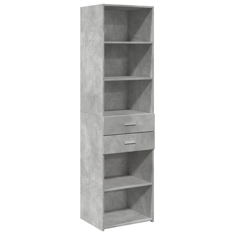 Slim Storage Cabinet Concrete Grey 50x42.5x225 cm Engineered Wood