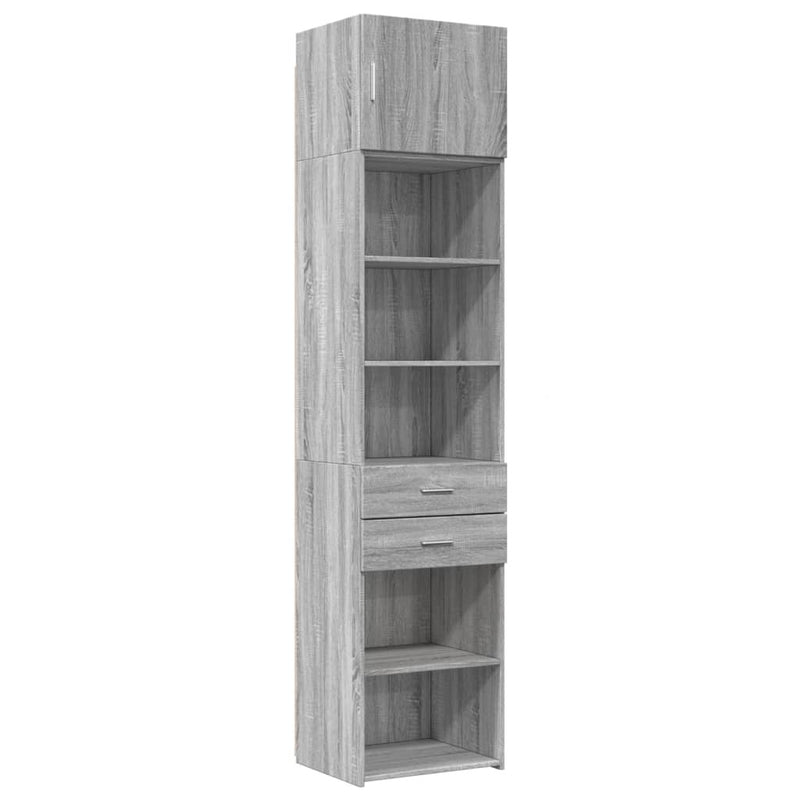 Slim Storage Cabinet Grey Sonoma 50x42.5x225 cm Engineered Wood