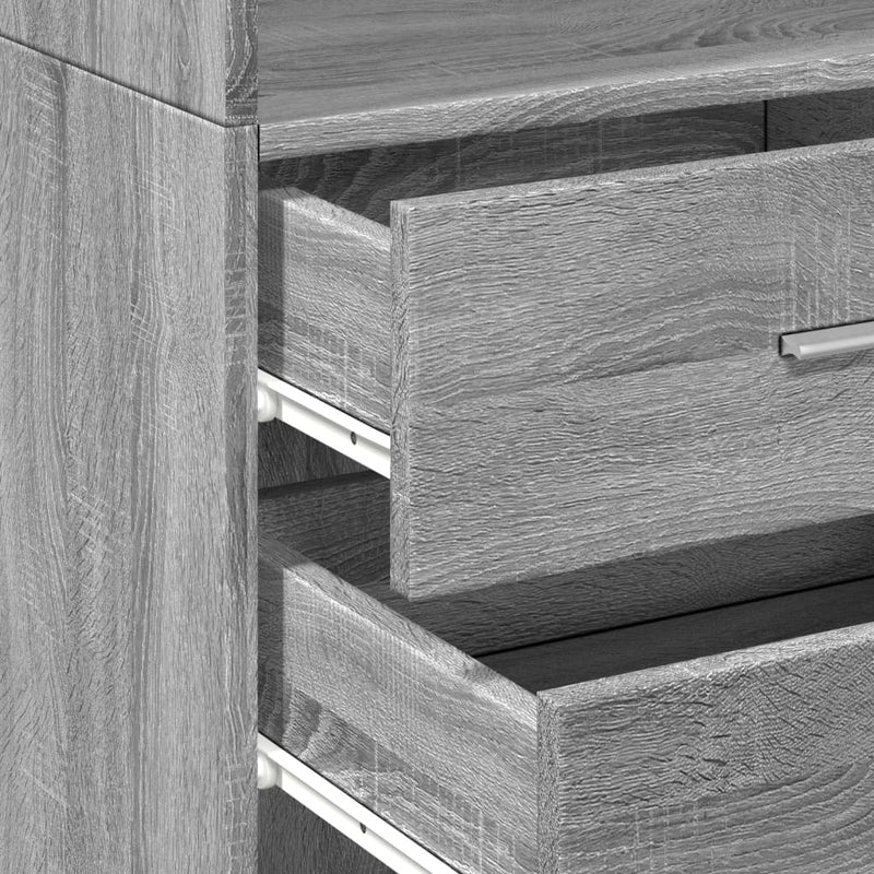 Slim Storage Cabinet Grey Sonoma 50x42.5x225 cm Engineered Wood