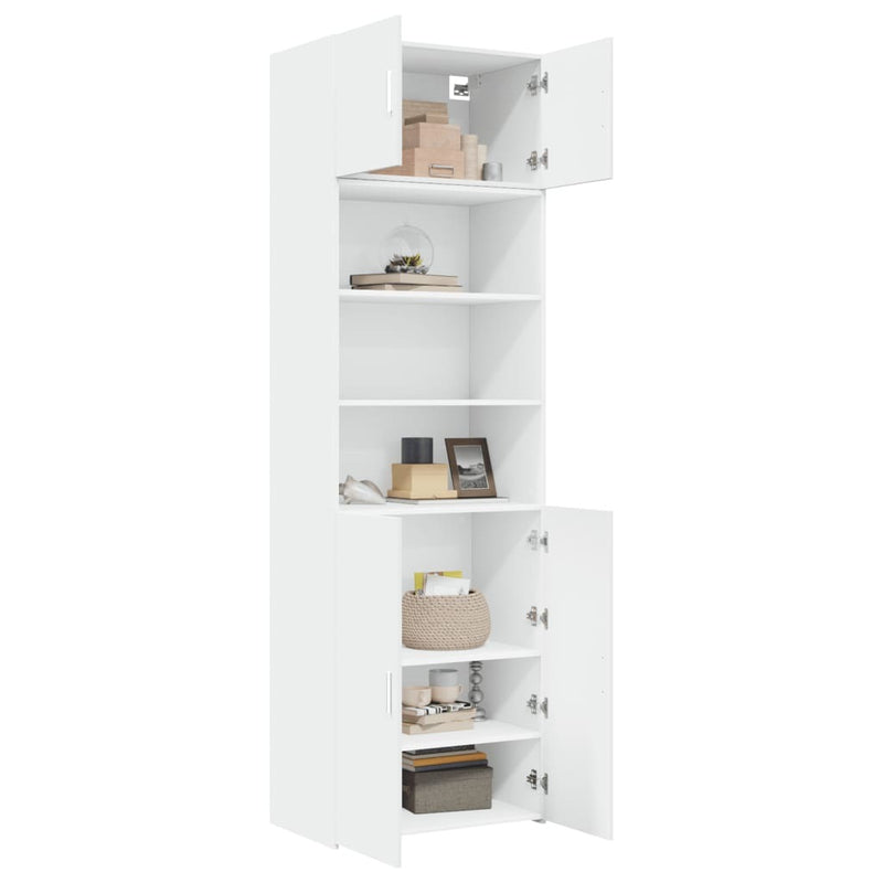 Storage Cabinet White 70x42.5x225 cm Engineered Wood