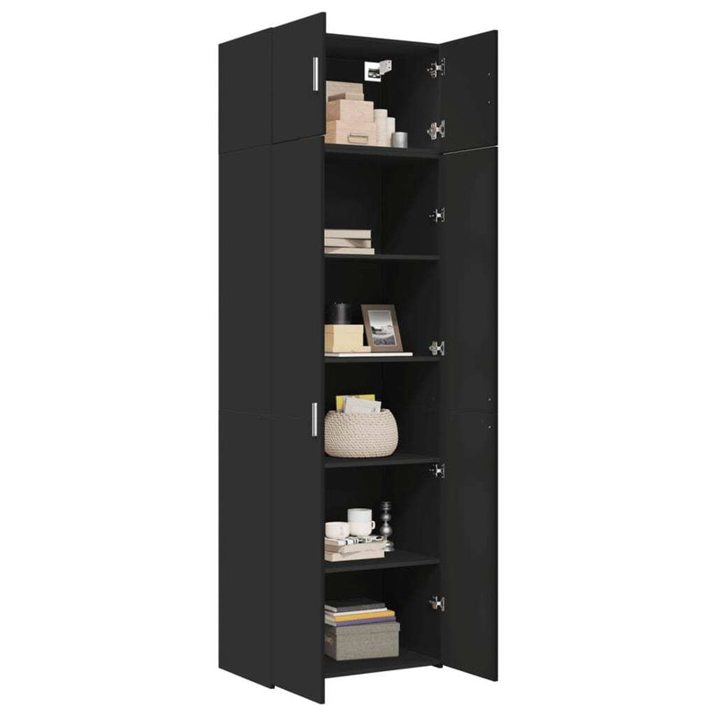 Storage Cabinet Black 70x42.5x225 cm Engineered Wood