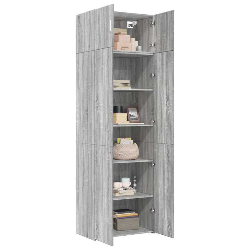 Storage Cabinet Grey Sonoma 70x42.5x225 cm Engineered Wood