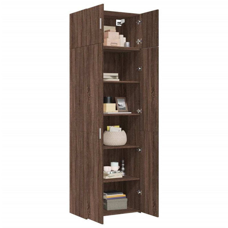 Storage Cabinet Brown Oak 70x42.5x225 cm Engineered Wood