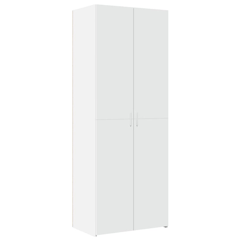 Storage Cabinet White 70x42.5x225 cm Engineered Wood