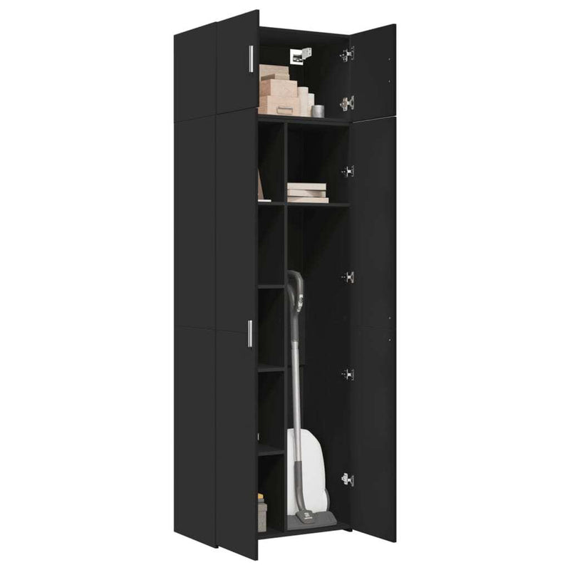 Storage Cabinet Black 70x42.5x225 cm Engineered Wood