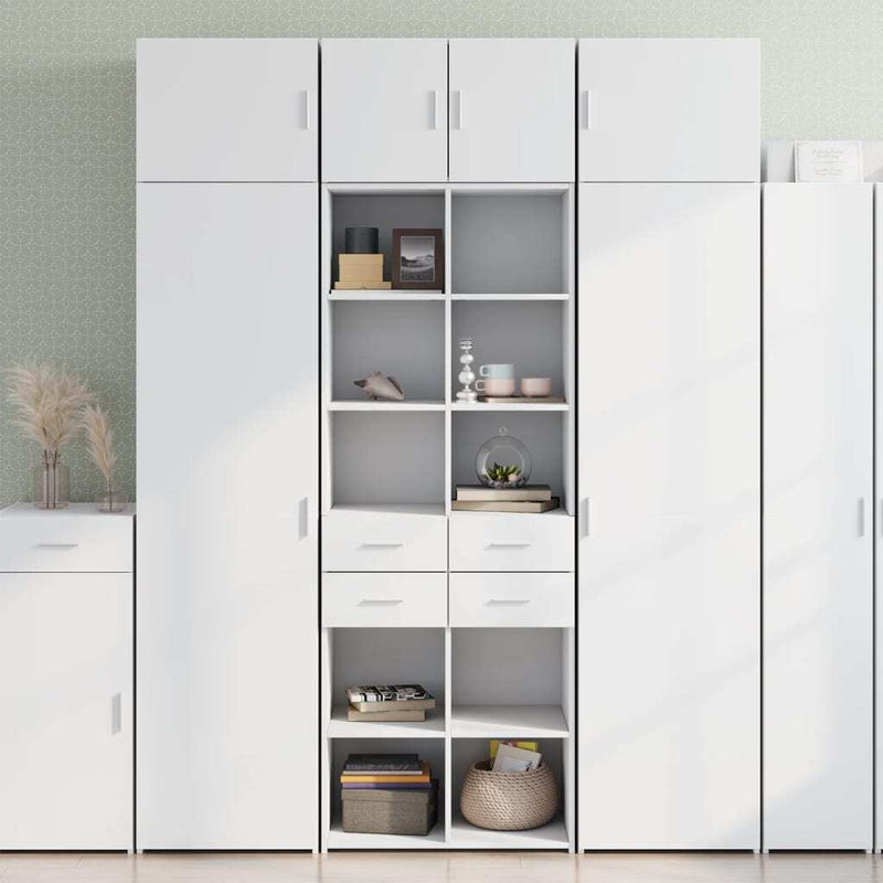 Storage Cabinet White 70x42.5x225 cm Engineered Wood