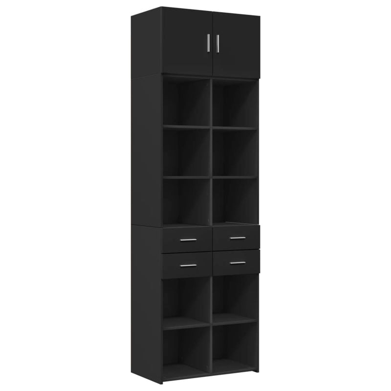 Storage Cabinet Black 70x42.5x225 cm Engineered Wood