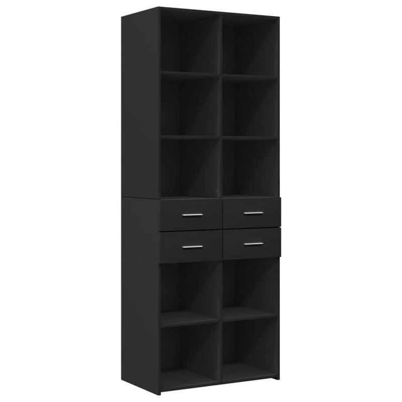 Storage Cabinet Black 70x42.5x225 cm Engineered Wood