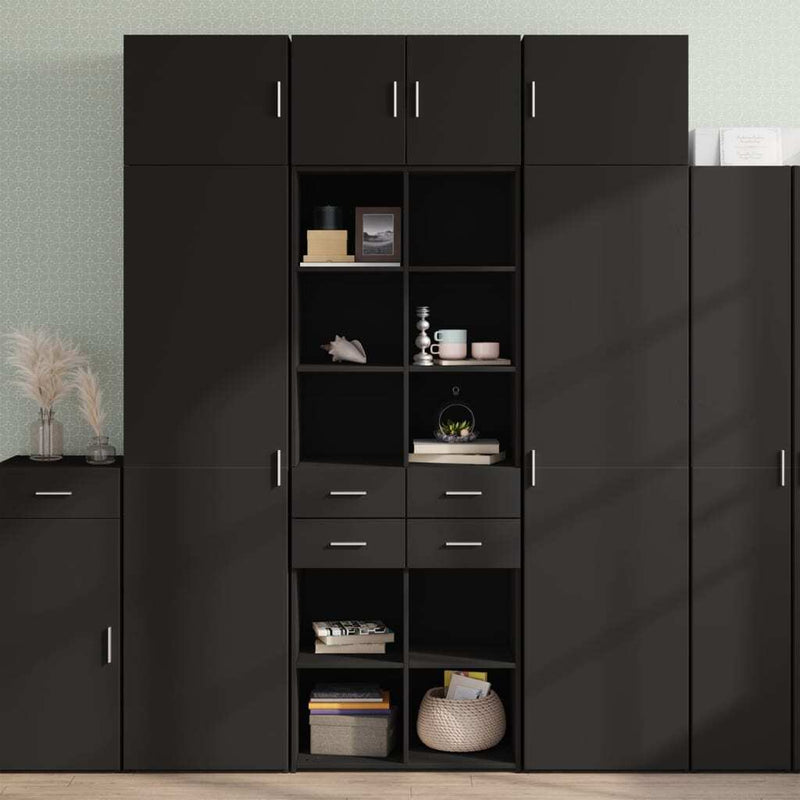 Storage Cabinet Black 70x42.5x225 cm Engineered Wood