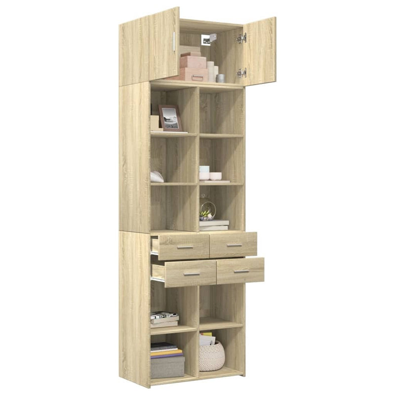 Storage Cabinet Sonoma Oak 70x42.5x225 cm Engineered Wood