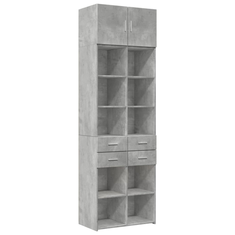 Storage Cabinet Concrete Grey 70x42.5x225 cm Engineered Wood