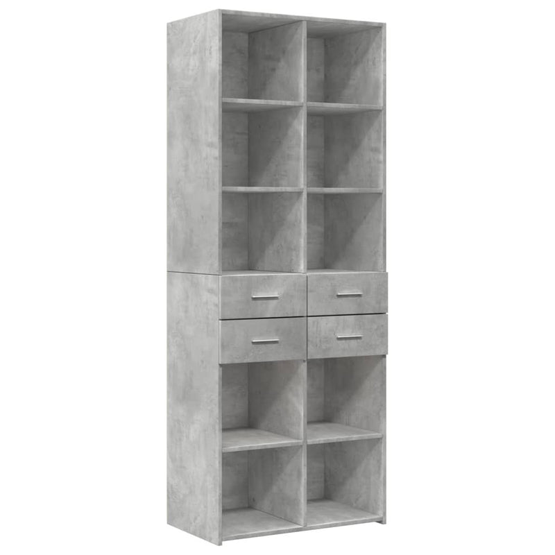 Storage Cabinet Concrete Grey 70x42.5x225 cm Engineered Wood