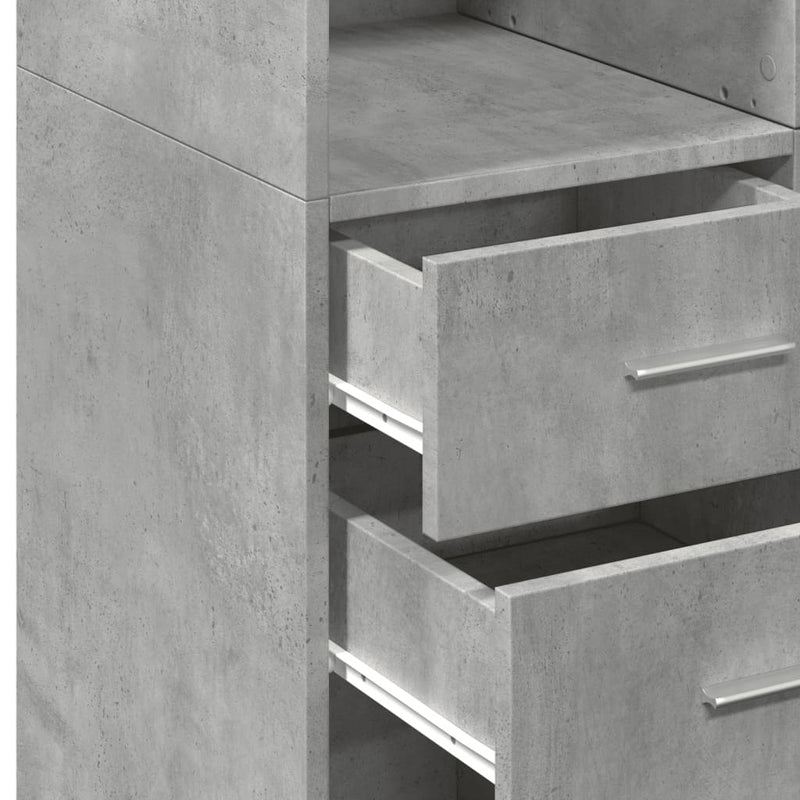 Storage Cabinet Concrete Grey 70x42.5x225 cm Engineered Wood