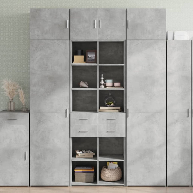 Storage Cabinet Concrete Grey 70x42.5x225 cm Engineered Wood