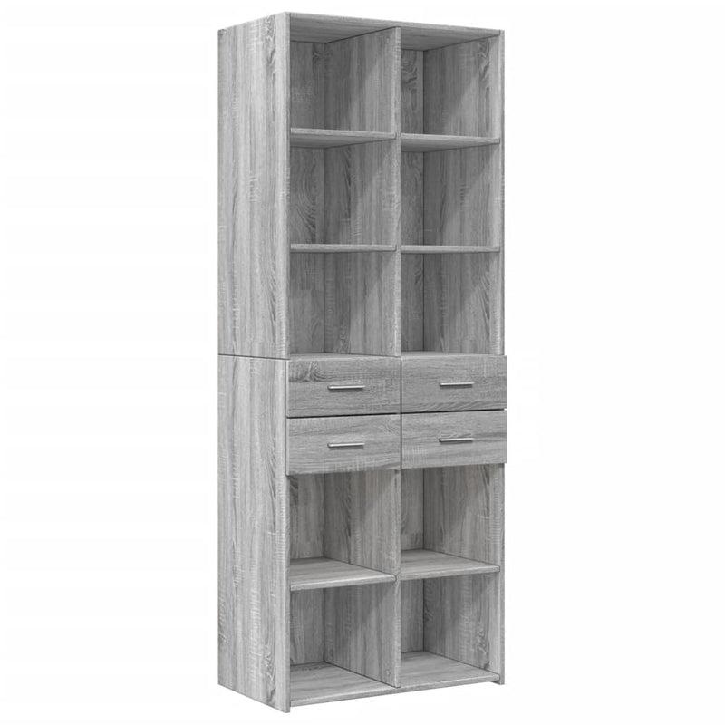 Storage Cabinet Grey Sonoma 70x42.5x225 cm Engineered Wood