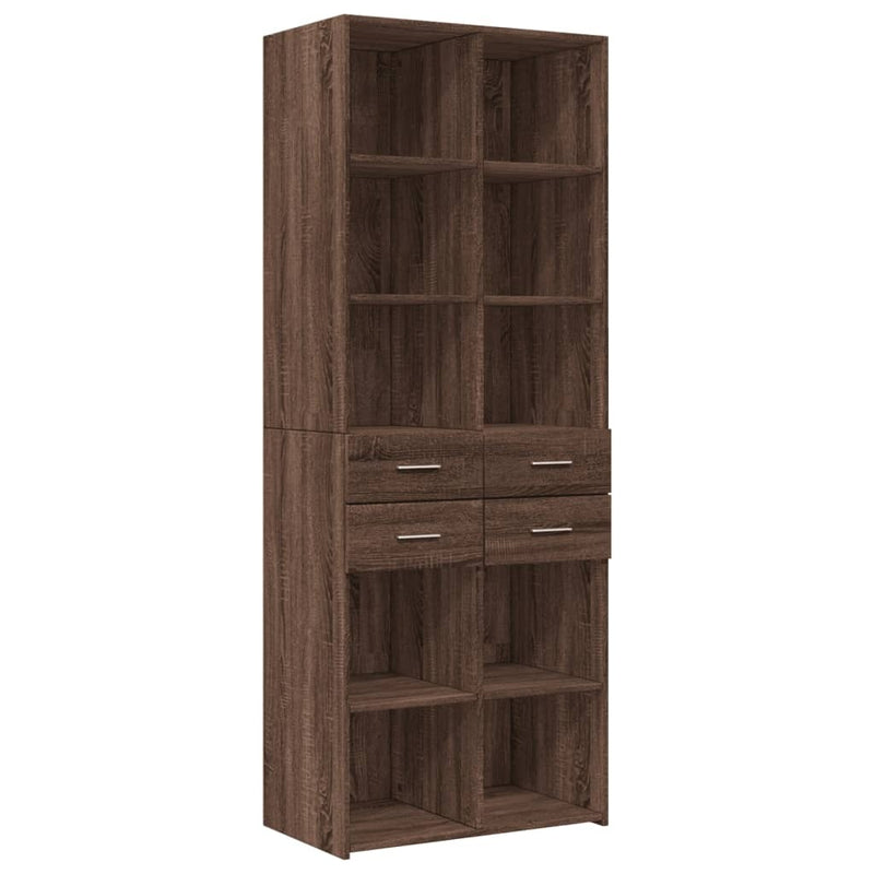 Storage Cabinet Brown Oak 70x42.5x225 cm Engineered Wood