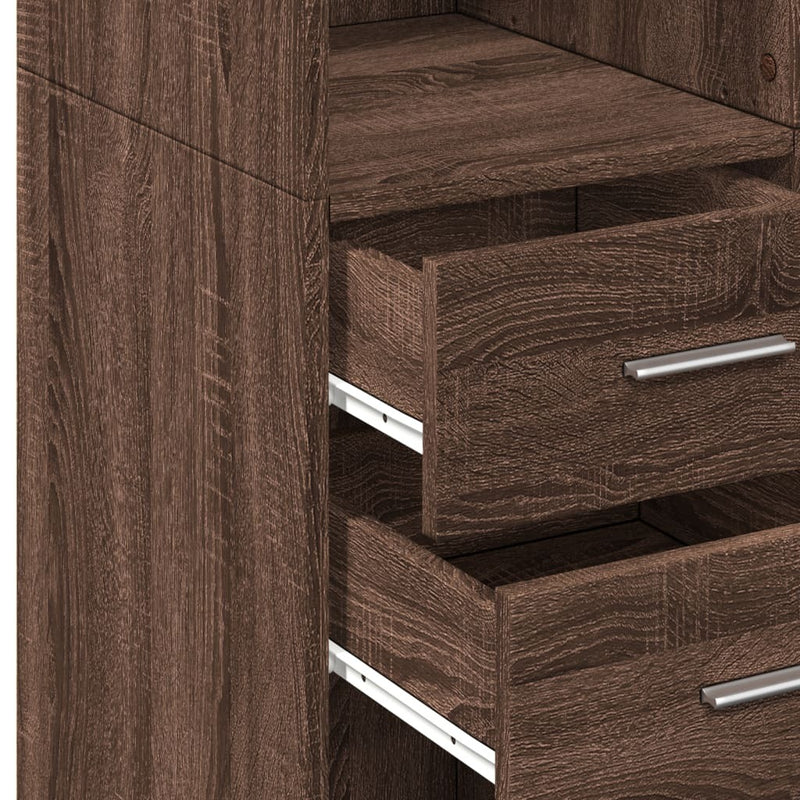 Storage Cabinet Brown Oak 70x42.5x225 cm Engineered Wood