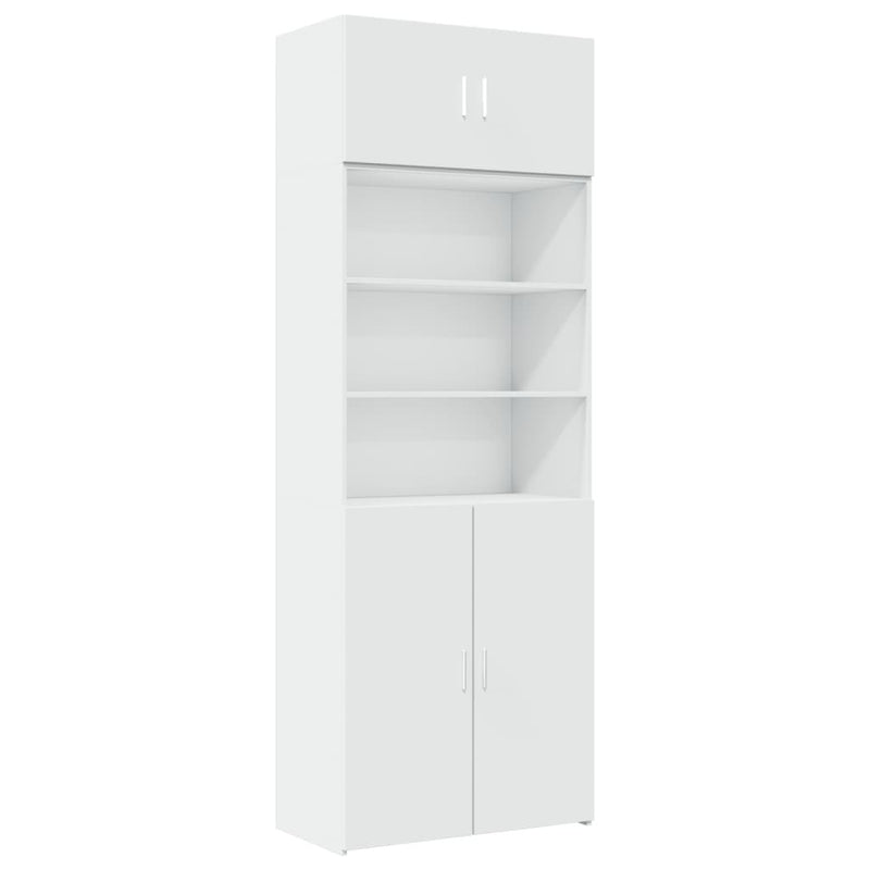 Storage Cabinet White 80x42.5x225 cm Engineered Wood