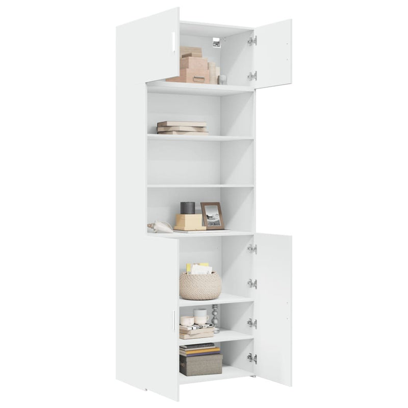 Storage Cabinet White 80x42.5x225 cm Engineered Wood