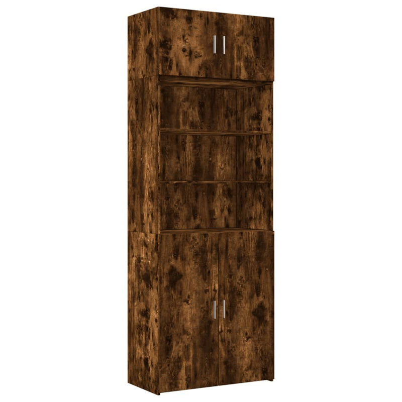 Storage Cabinet Smoked Oak 80x42.5x225 cm Engineered Wood