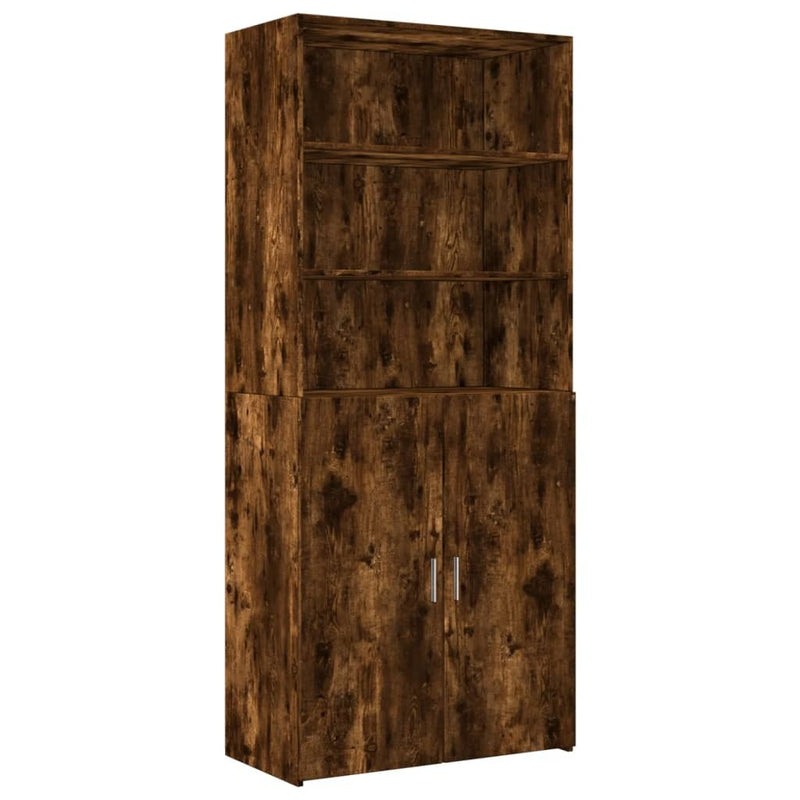 Storage Cabinet Smoked Oak 80x42.5x225 cm Engineered Wood