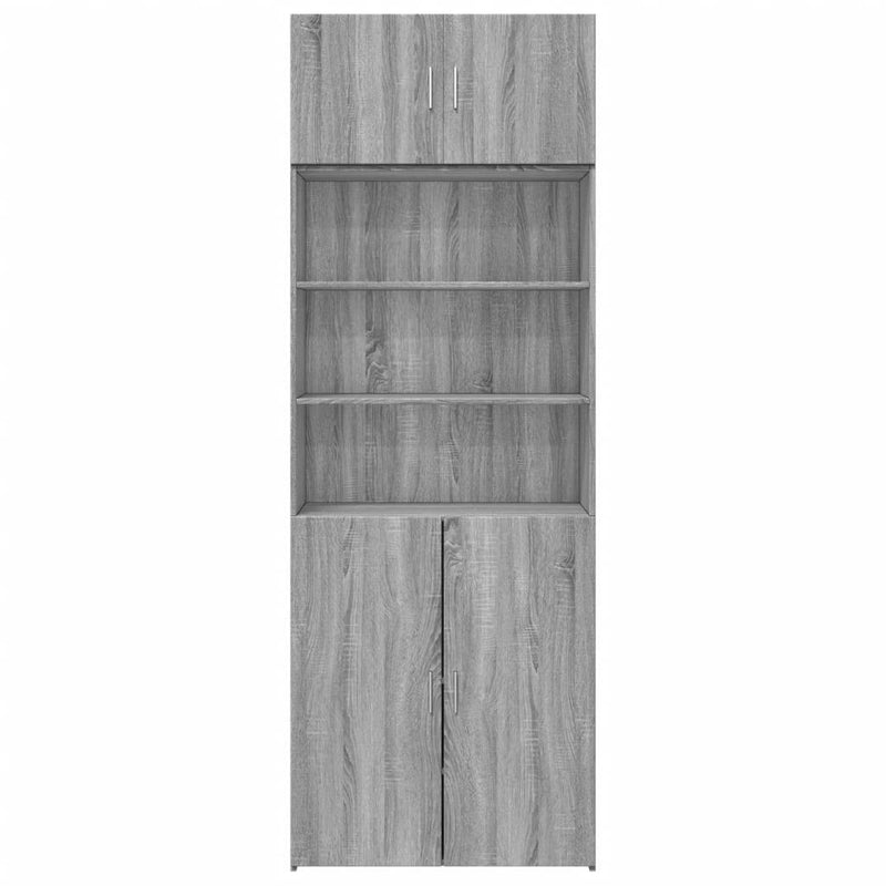 Storage Cabinet Grey Sonoma 80x42.5x225 cm Engineered Wood