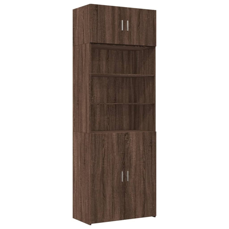 Storage Cabinet Brown Oak 80x42.5x225 cm Engineered Wood