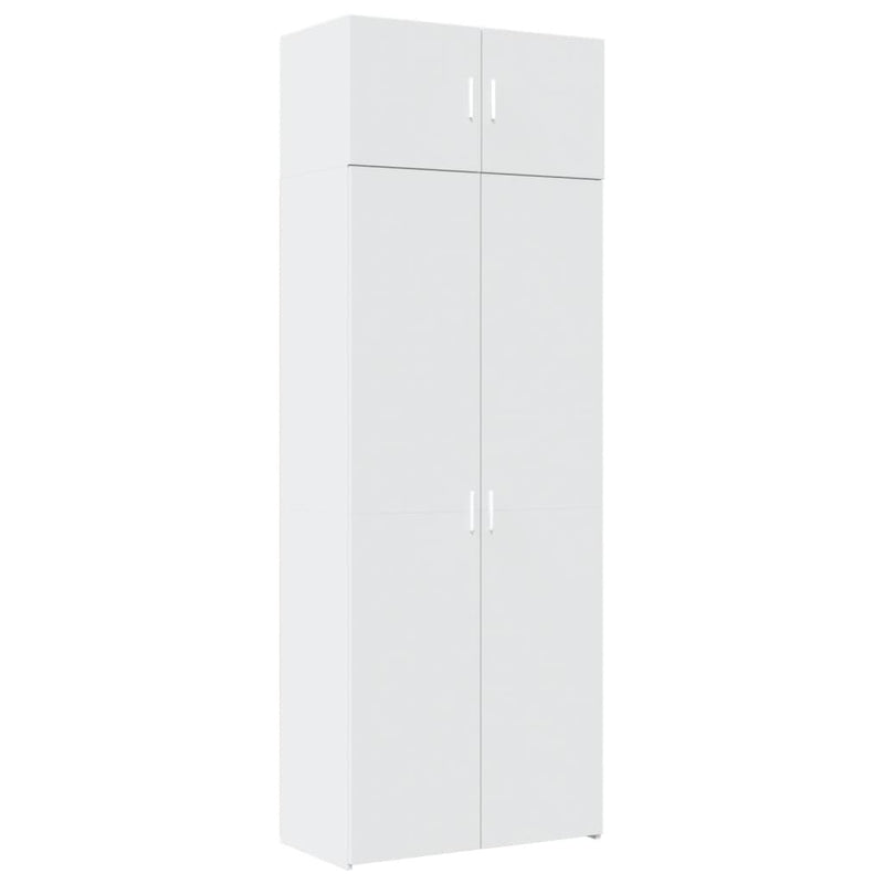 Storage Cabinet White 80x42.5x225 cm Engineered Wood