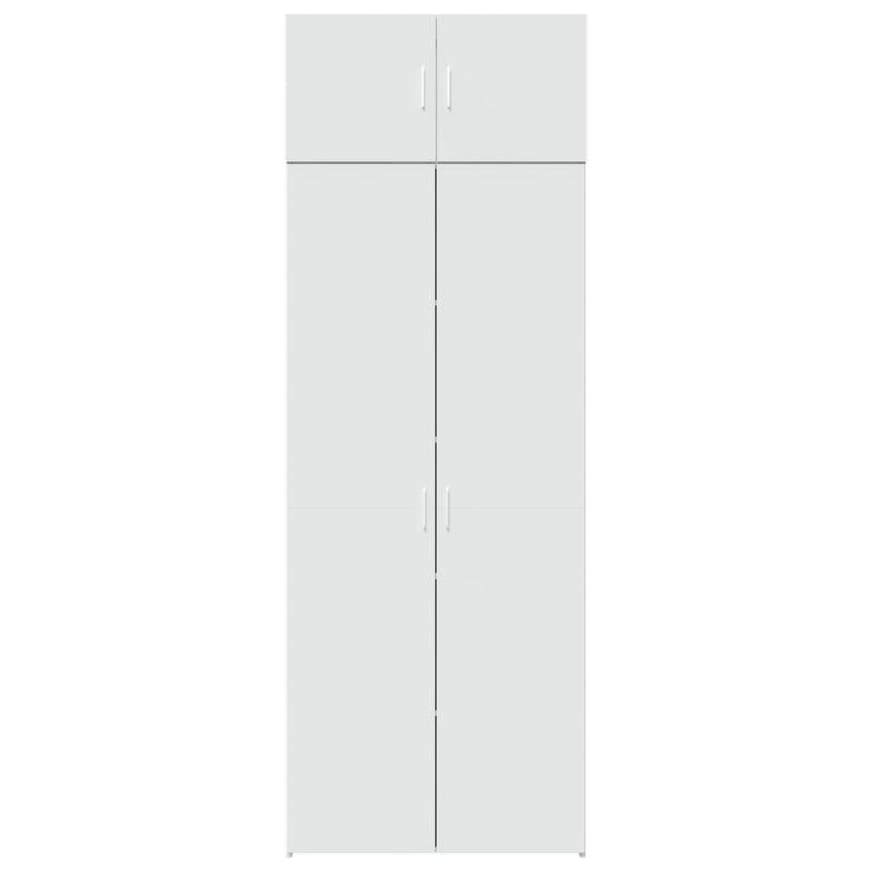 Storage Cabinet White 80x42.5x225 cm Engineered Wood