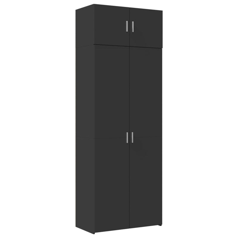 Storage Cabinet Black 80x42.5x225 cm Engineered Wood