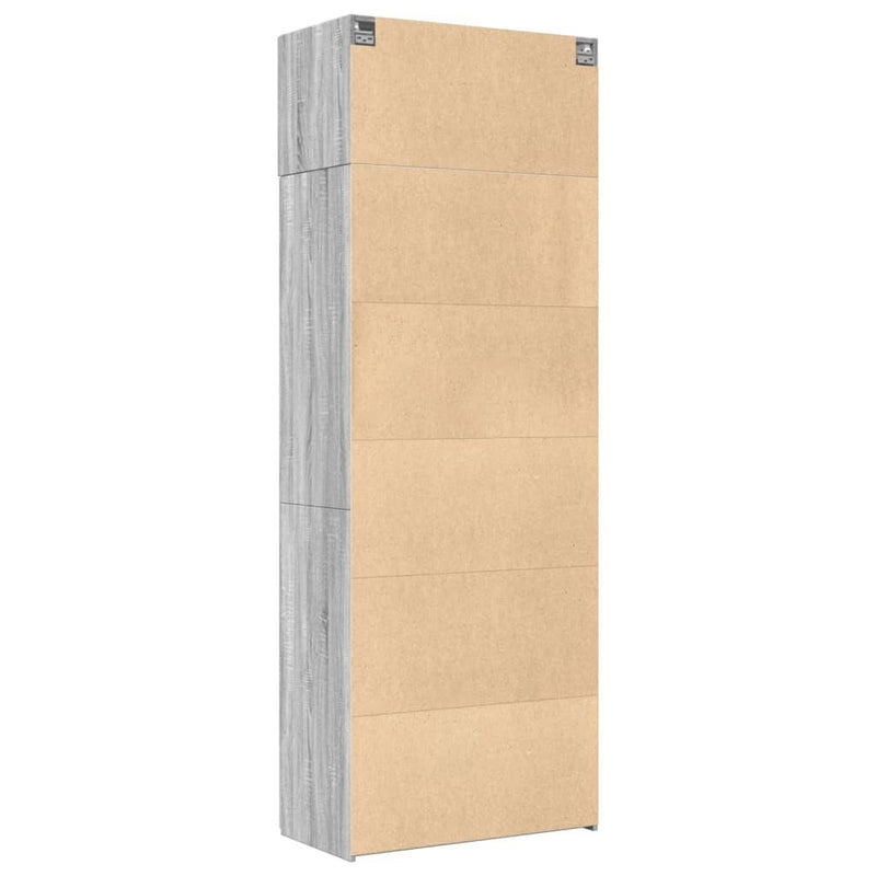 Storage Cabinet Grey Sonoma 80x42.5x225 cm Engineered Wood