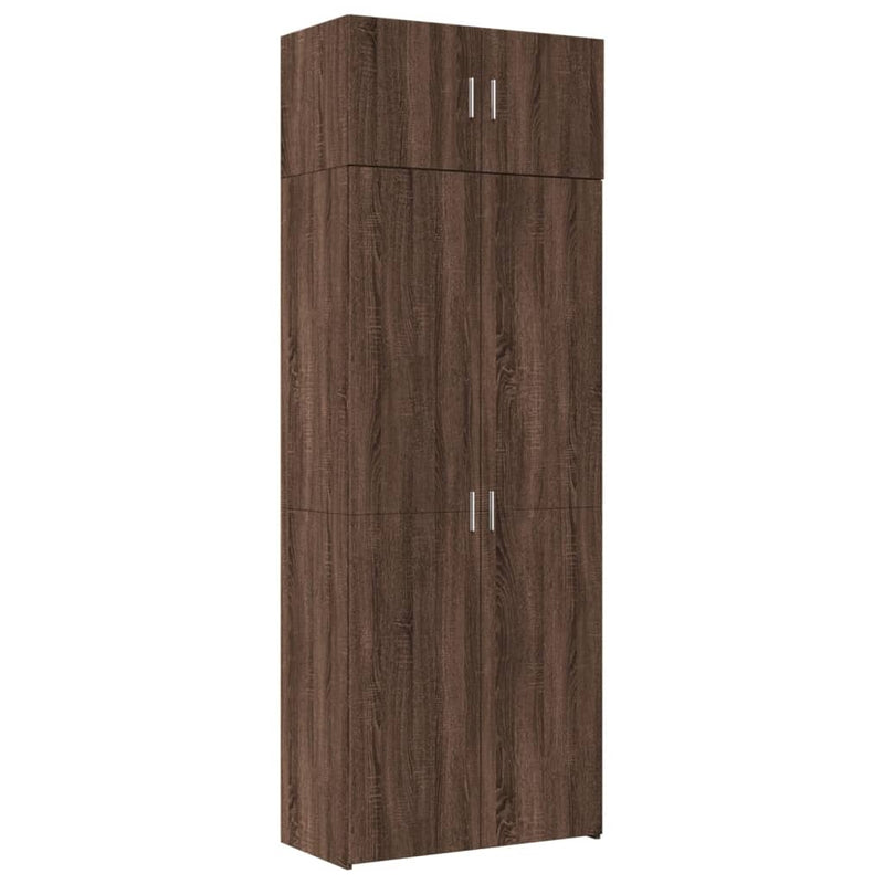 Storage Cabinet Brown Oak 80x42.5x225 cm Engineered Wood