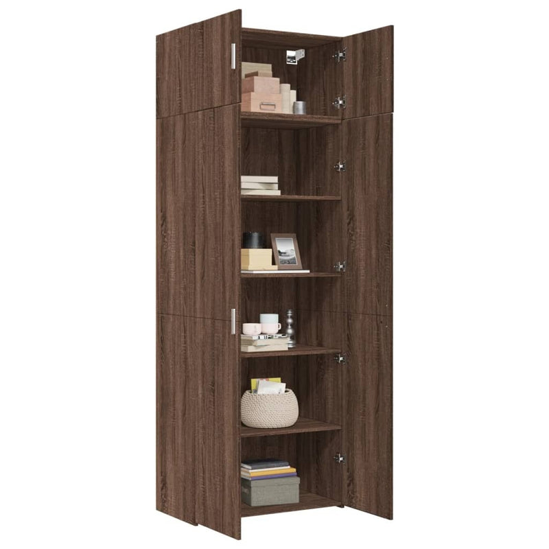 Storage Cabinet Brown Oak 80x42.5x225 cm Engineered Wood