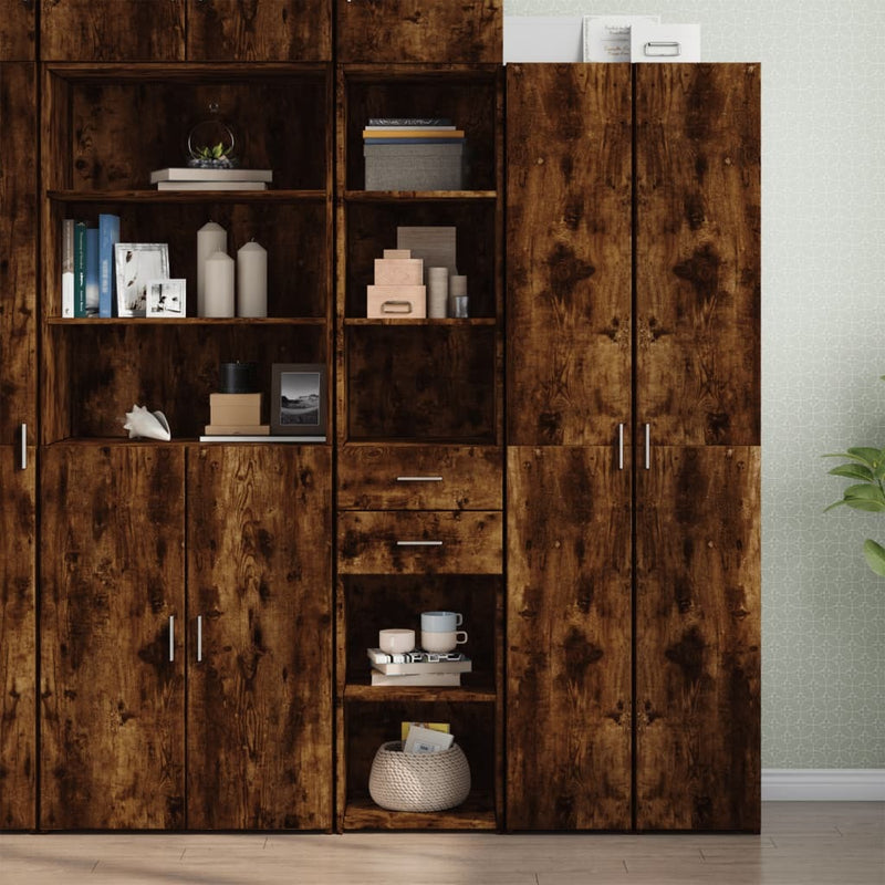 Highboard Smoked Oak 40x42.5x185 cm Engineered Wood