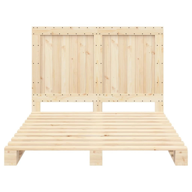 Bed Frame without Mattress with Headboard 140x200 cm Solid Wood