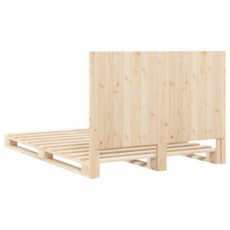 Bed Frame without Mattress with Headboard 140x200 cm Solid Wood