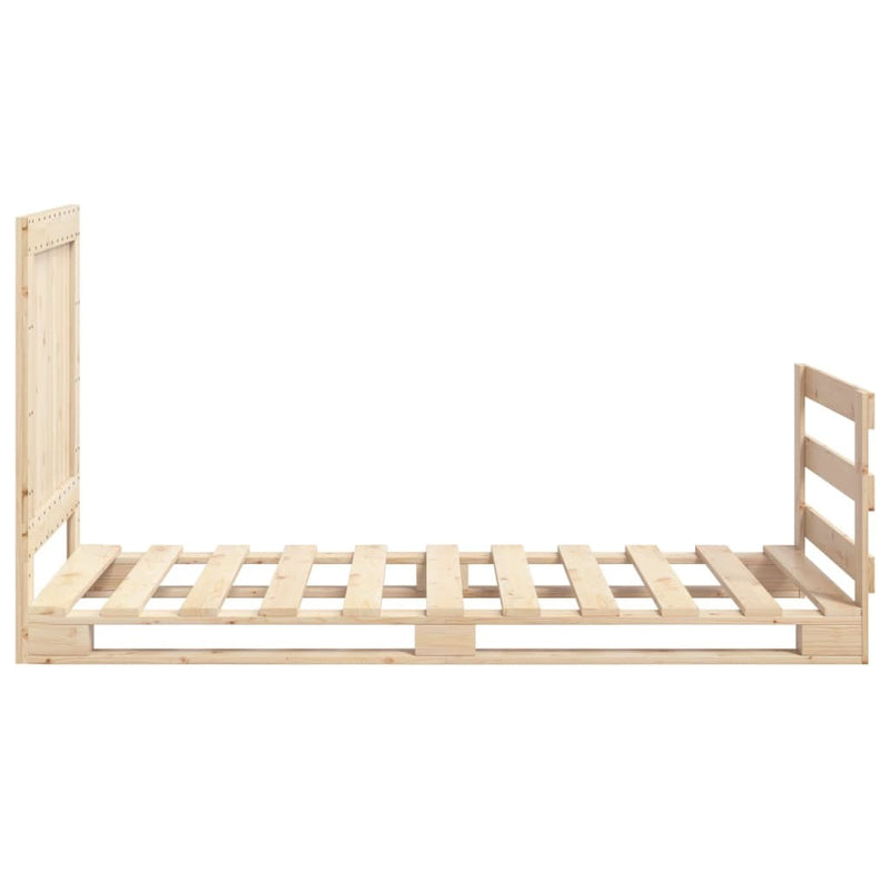 Bed Frame without Mattress with Headboard 90x200 cm Solid Wood