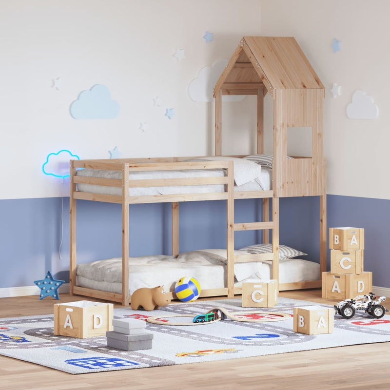 Bunk Bed without Mattress 75x190 cm Small Single Solid Wood Pine