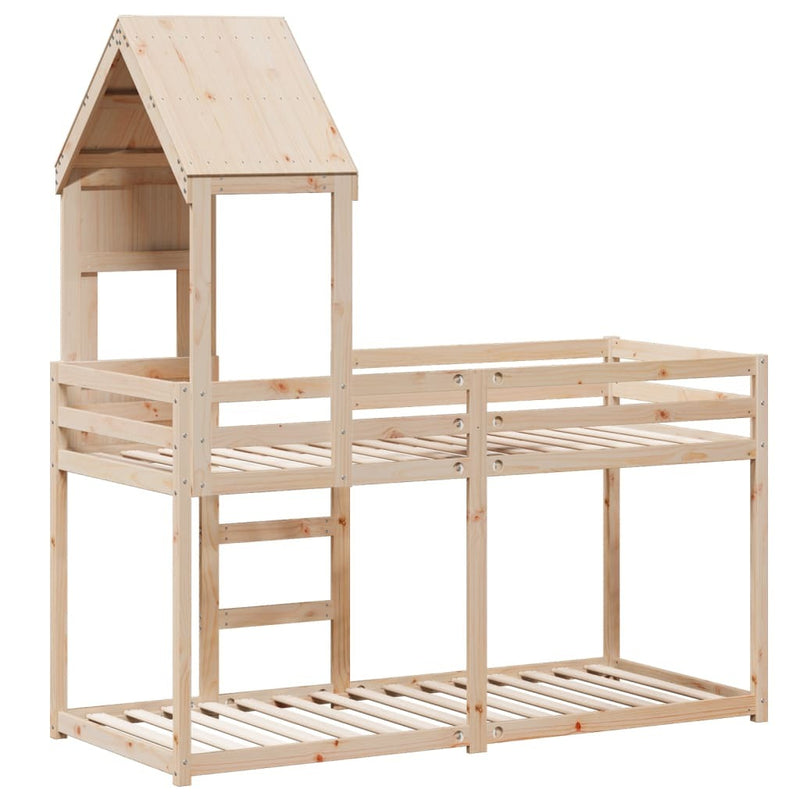 Bunk Bed without Mattress 75x190 cm Small Single Solid Wood Pine