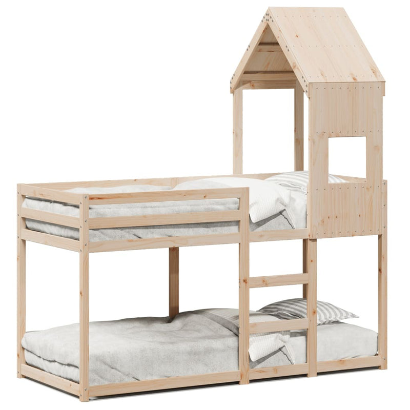 Bunk Bed without Mattress 75x190 cm Small Single Solid Wood Pine