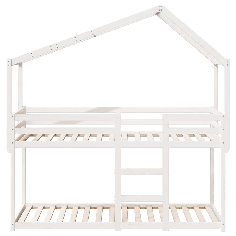 Bunk Bed without Mattress White 75x190 cm Small Single Solid Wood Pine