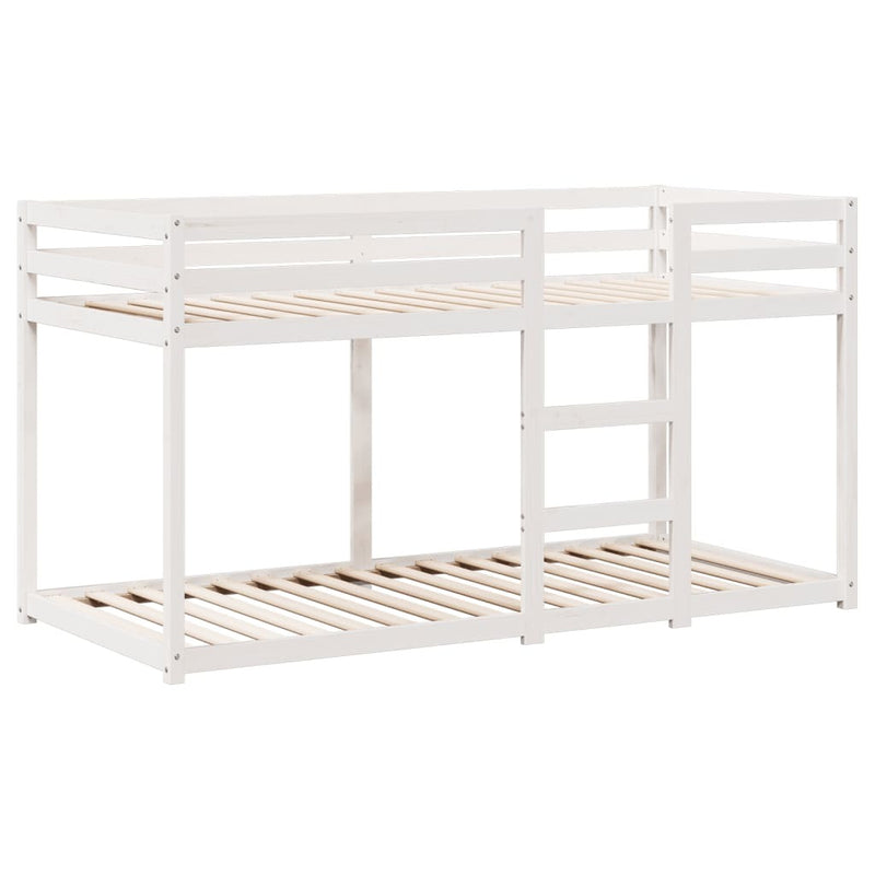 Bunk Bed without Mattress White 75x190 cm Small Single Solid Wood Pine