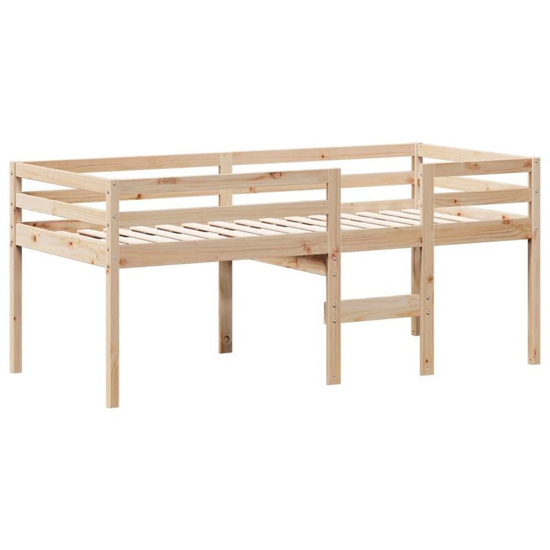 High Sleeper Bed without Mattress 90x190 cm Single Solid Wood Pine