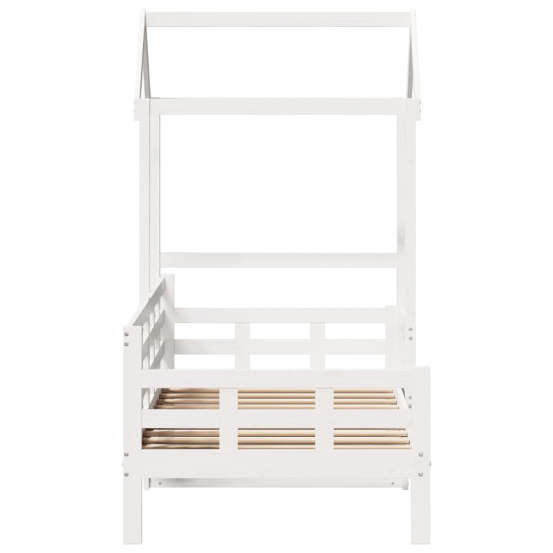 Day Bed with Roof without Mattress White 90x190 cm Single Solid Wood