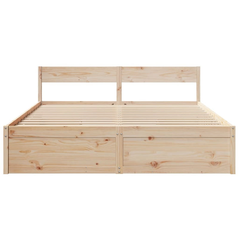 Bed Frame without Mattress 200x200 cm Solid Wood Pine