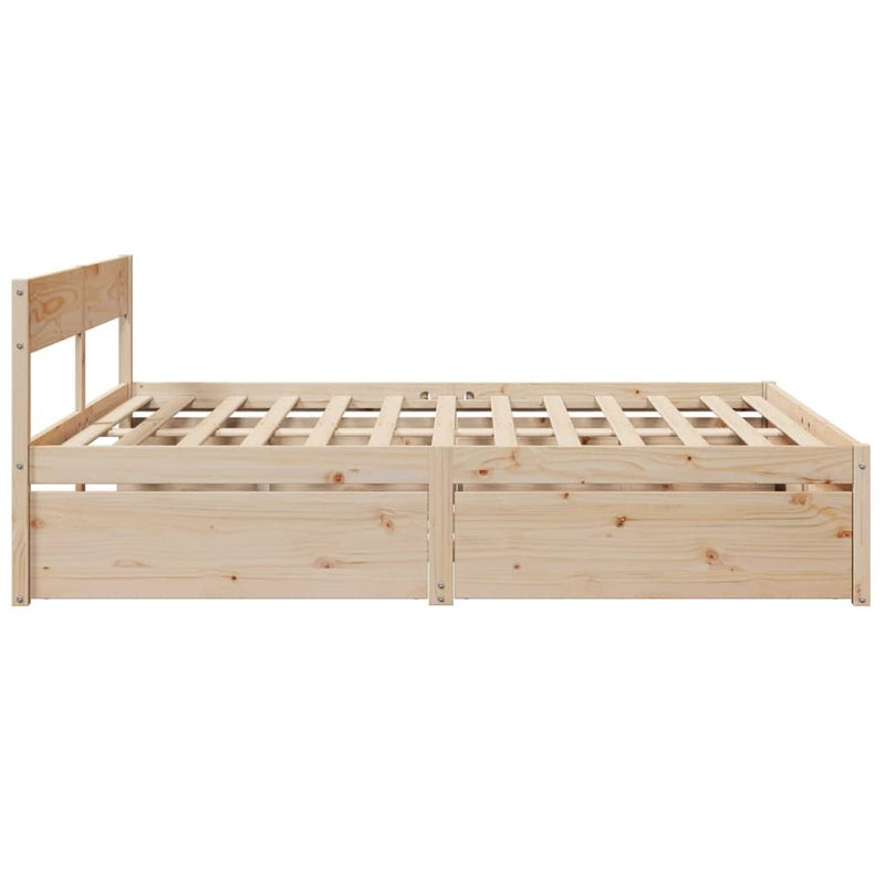 Bed Frame without Mattress 200x200 cm Solid Wood Pine