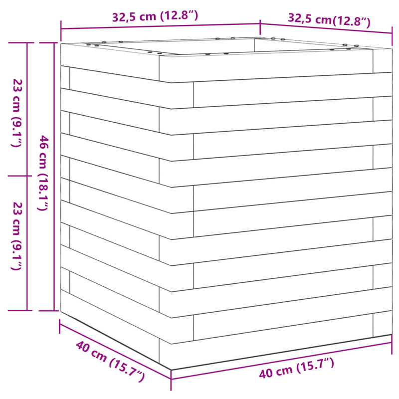 Garden Planter 40x40x46 cm Solid Wood Pine