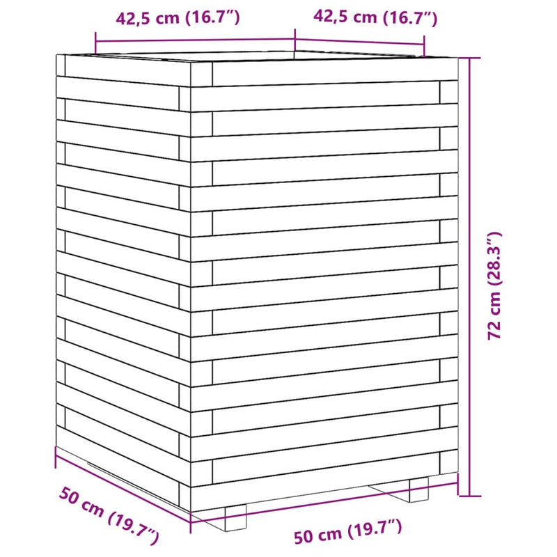 Garden Planter 50x50x72 cm Impregnated Wood Pine